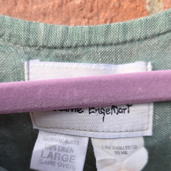 Flax Oversized Long Tunic Top Sage Green Large - Picture 5 of 6